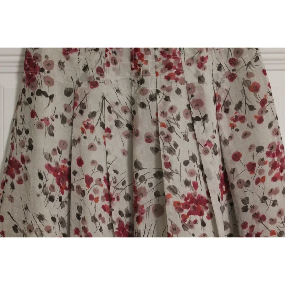 St.‎ John Sport Floral Pleated A-Line Skirt Twee Classic Luxury Sunday Best SZ 6